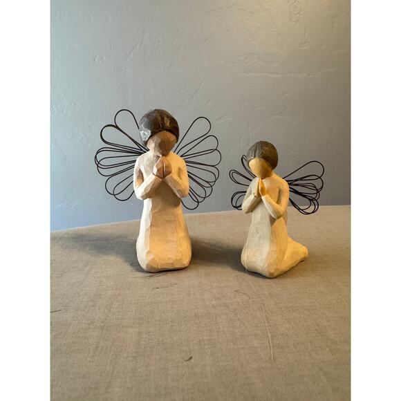 Willow Tree Other - Willow Tree Figurines "Angel of Prayer" 2 Angels Kneeling in Prayer 1999
